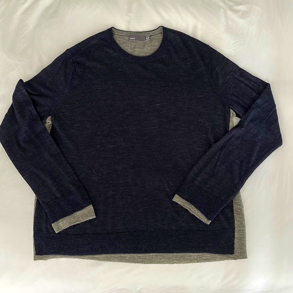 Vince Men’s Sz XXL Navy Blue Wool & Alpaca Light Crew Neck Sweater